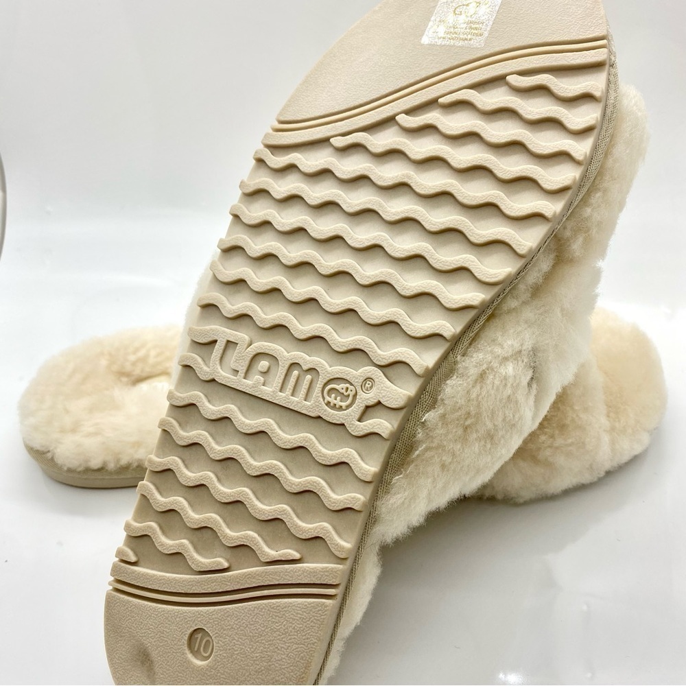 LAMO Sheepskin Alisa Cream Cross Slippers - Picture 3 of 10